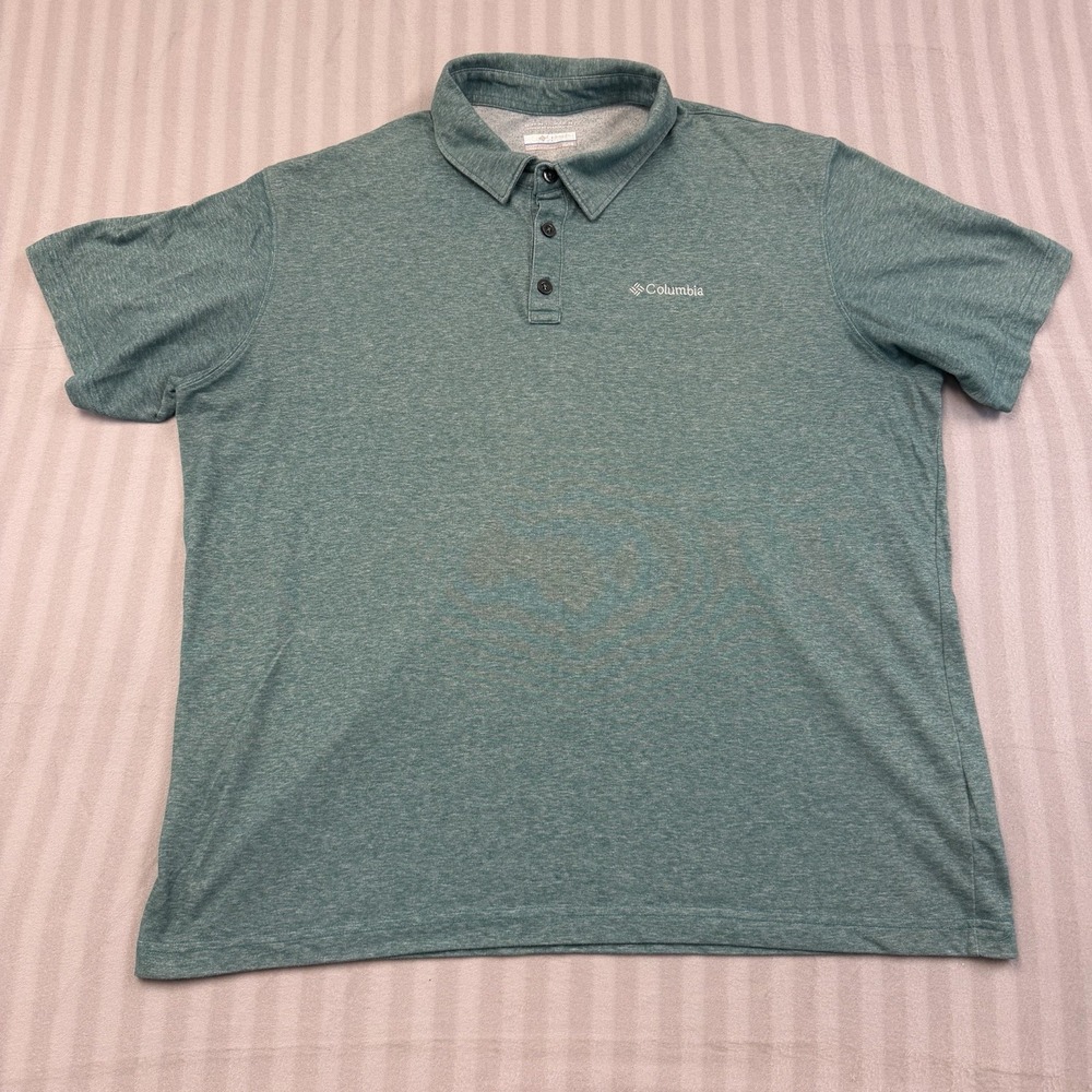 Columbia Omni-Wick Polo Shirt‎ Green Short Sleeve Golf Casual Mens XL